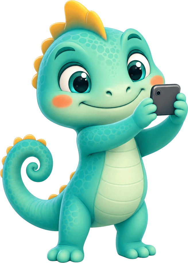 Pita holding a phone, ready to snap a page